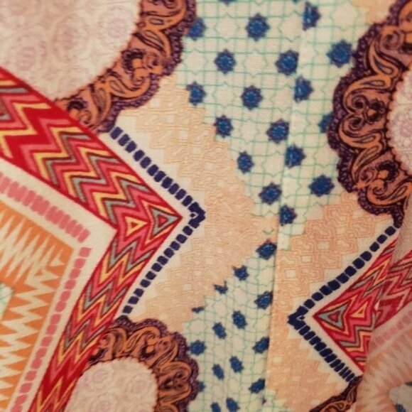 Minkpink Geometric Print Lightweight Oversize Kimono/Coverup XS/S EUC - Picture 7 of 9